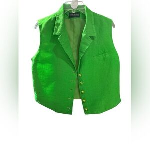 Harve Benard Green Vest with Gold Accents